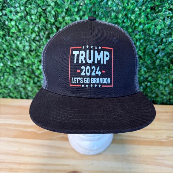 Trump 2024 Let's Go Brandon Trucker Mesh Snapback Hat Cap Black One Size - Picture 1 of 7